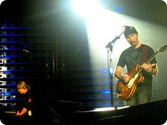 on stage
with the Edge